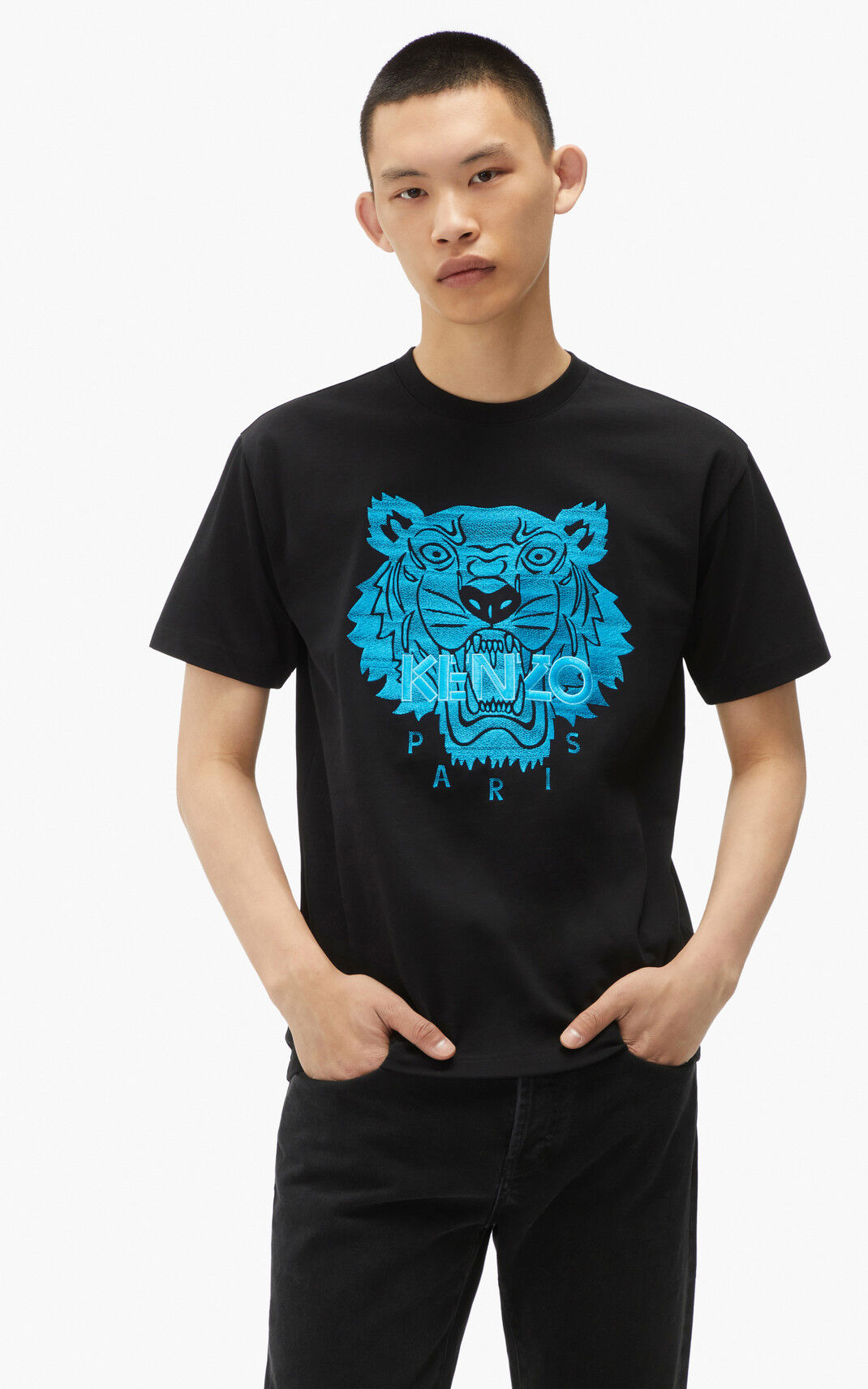 Kenzo Tiger loose fitting Moška Majice Črna SI-2810962